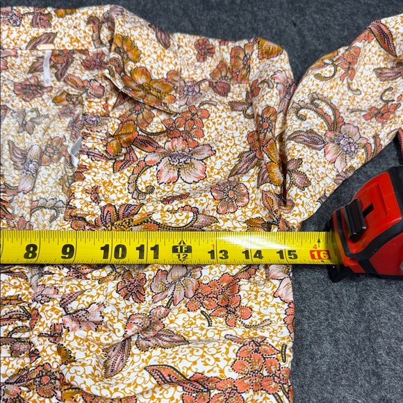 FP Movement by Free People Floral Ruffle Blouse - Orange and Purple - Picture 8 of 8